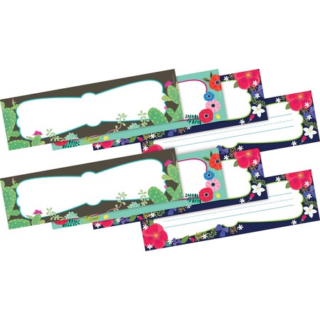 Barker Creek Petals & Prickles Bulletin Board Signs/Name Plates, Multi-Design, 72/Set 3537